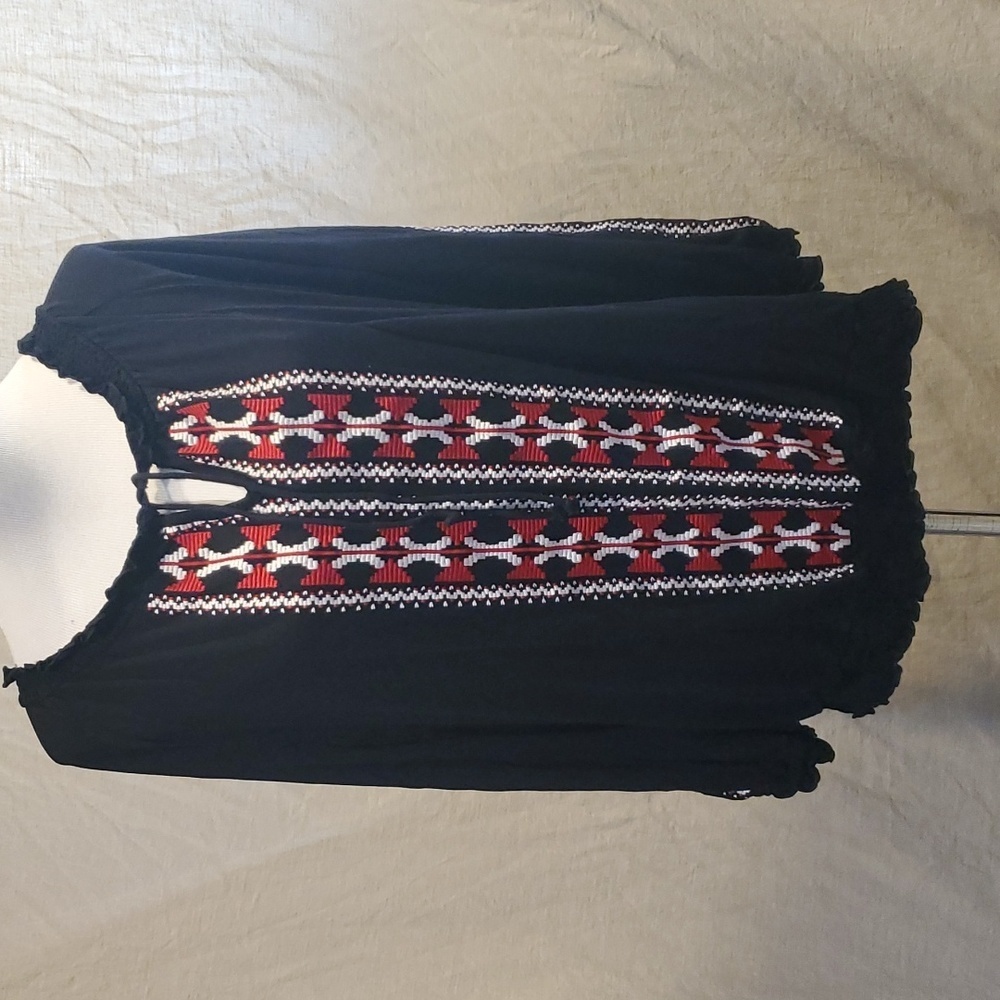 International Concepts Boho Tie Up Blouse SZ 1X